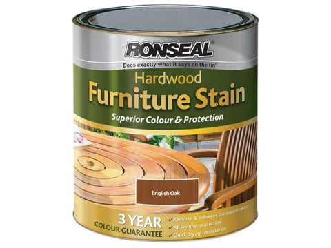 Ronseal Ultimate Protection Hardwood Garden Furniture Stain English Oak 750ml