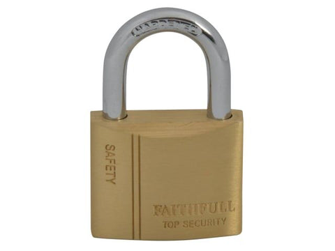 Faithfull Brass Padlock 40mm 3 Keys