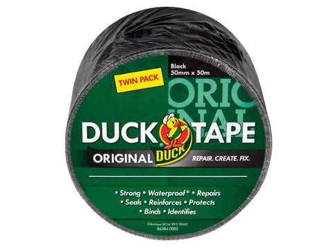 Shurtape Duck Tape® Original 50mm x 50m Black (2 Pack)