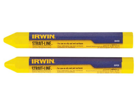 IRWIN STRAIT-LINE Crayon Yellow (Card of 2)