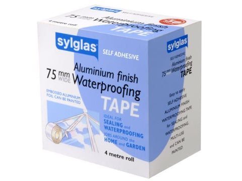 Sylglass Aluminium Finish Waterproofing Tape 75mm x 4m Roll