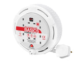 Masterplug Cassette Cable Reel 4 Metre 4 Socket Thermal Cut-Out White 13A 240 Volt