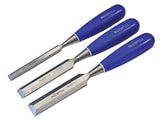 Faithfull Bevel Edge Chisel Blue Grip Set of 3