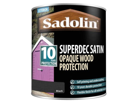 Sadolin Superdec Opaque Wood Protection Black Satin 1 litre