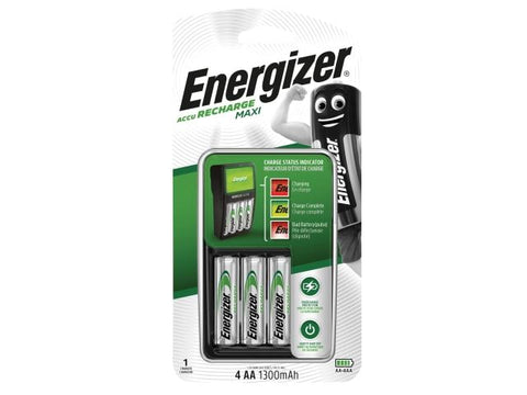 Energizer Compact Charger + 4 x AA 1300 mAh Batteries
