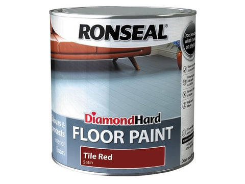 Ronseal Diamond Hard Floor Paint Tile Red 2.5 Litre
