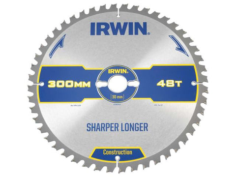 IRWIN Construction Table & Mitre Circular Saw Blade 300 x 30mm x 48T ATB