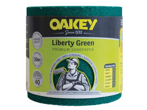 Oakey Liberty Green Sanding Roll 115mm x 10m Extra Coarse 40G