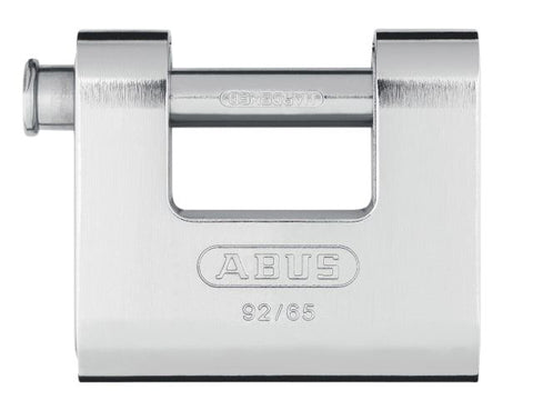 Abus Mechanical 92/65mm Monoblock Brass Body Shutter Padlock Carded