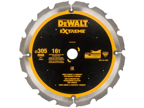 DEWALT Extreme PCD Fibre Cement Blade 305 x 30mm x 16T