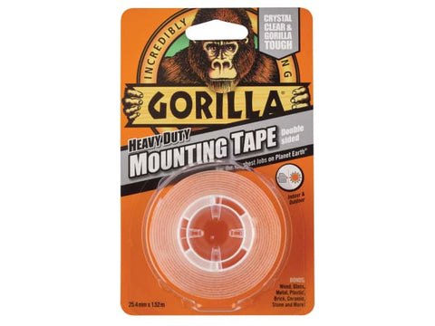 Gorilla Glue Gorilla Heavy-Duty Double Sided Clear Mounting Tape 25.4mm x 1.52m