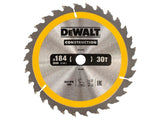 DEWALT Portable Construction Circular Saw Blade 184 x 16mm x 30T