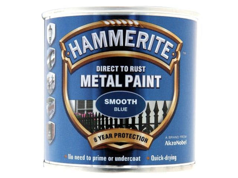 Hammerite Direct to Rust Smooth Finish Metal Paint Blue 250ml