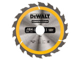 DEWALT Portable Construction Circular Saw Blade 184 x 30mm x 18T