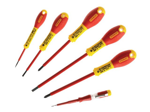 Stanley Tools FatMax® VDE Insulated Phillips & Parallel Screwdriver Set of 6