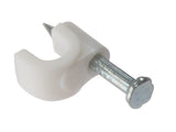 ForgeFix Cable Clips Round White 4-5mm Box 200
