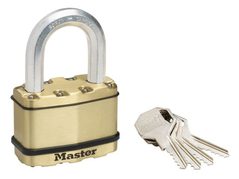 Master Lock Excell™ Brass Finish 64mm Padlock 5-Pin - 38mm Shackle