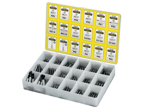 Stanley Tools Insert Bits Assorted Tray 200 Pozi / Phillips/ Slotted