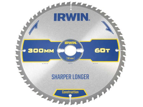 IRWIN Construction Table & Mitre Circular Saw Blade 300 x 30mm x 60T ATB